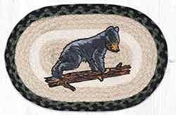 Bear Cub Printed Braided Oval Tablemat