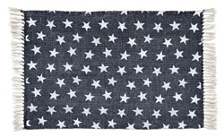 Multi Star Navy Cotton Rug - Rectangle