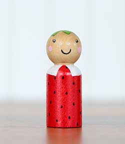 Strawberry Peg Doll (or Ornament)