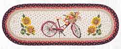 OP-602 Red Bicycle 36 inch Braided Table Runner