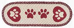 OP-9-117 Heart Paws 36 inch Braided Table Runner