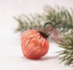 Peach Glass 1 inch Lantern Ornament