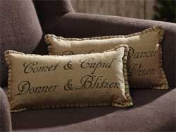 Prancer Pillows (Set of 2) - Reindeer Names