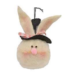 Large Top Hat Bunny Head Ornament