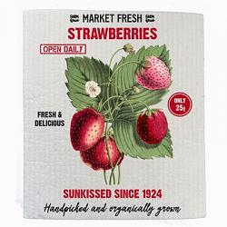 Summer Strawberries Swedish Dishcloth