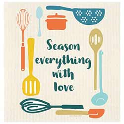 Season Everything with Love Swedish Dishcloth