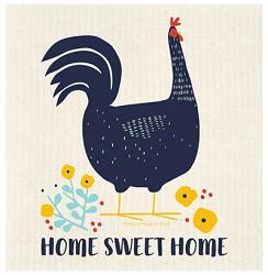 Home Sweet Home Rooster Swedish Dishcloth