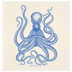 Blue Octopus Swedish Dishcloth
