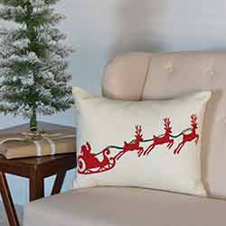 Santa Sleigh Pillow (14x18)