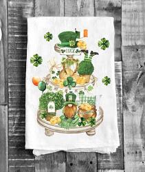 St Patricks Day Tiered Tray Flour Sack Towel