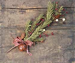 Primitive Holiday Pine Pick