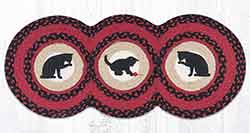 TCP-238 Cat and Kitten Braided Tri Circle Table Runner