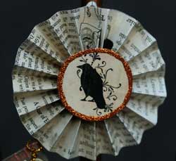 Halloween Rosette Ornament - Crow
