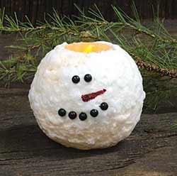 Snowman Battery Ball Candle - 4 inch