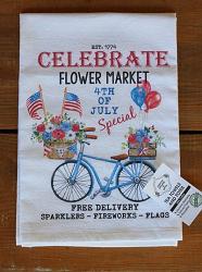 4th of July Bicycle Flour Sack Towel