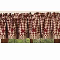 Raghu Heritage House Check Red Fairfield Valance with Star