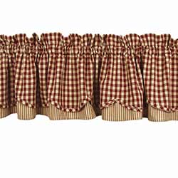Raghu Heritage House Check Red Fairfield Valance