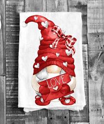 Valentine Love Gnome Flour Sack Towel (CLONE)