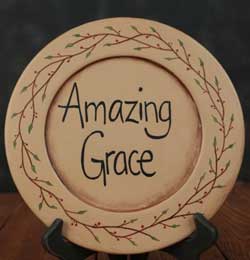 Amazing Grace Hand Painted Plate