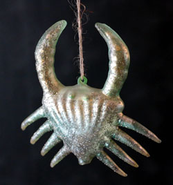 Icy Wharf Crab Ornament - Aqua