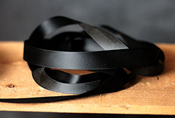 Jet Black Double Faced Poly Satin Ribbon, 3/4 inch