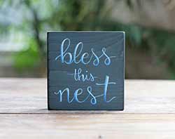 Bless This Nest Shelf Sitter Sign