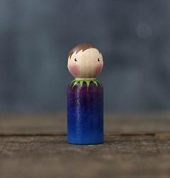 Blueberry Boy Peg Doll (or Ornament)