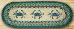 Blue Crab Oval Patch Runner - 36 inch