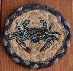 Blue Crab Braided Jute Coaster