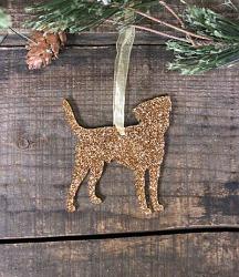 Gold Glitter Border Terrier Ornament