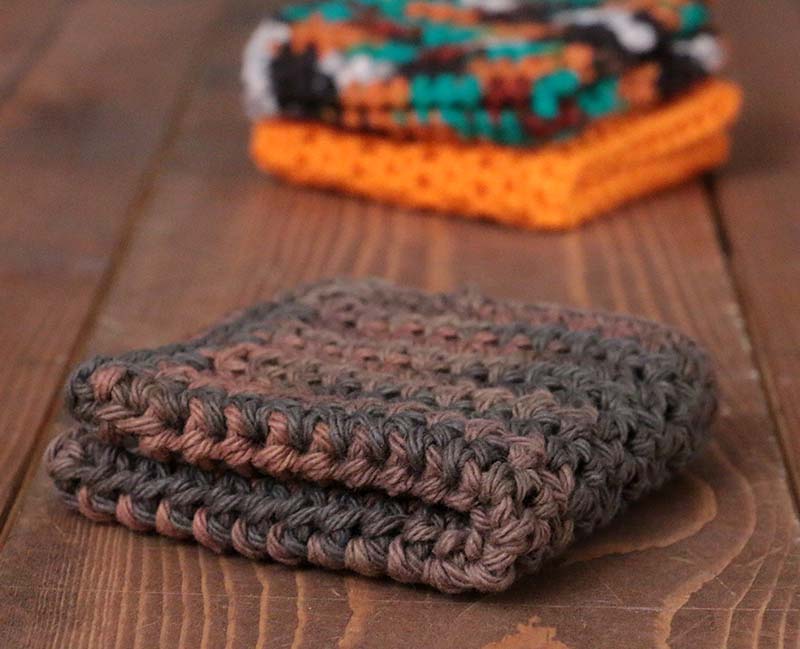 Woodland Browns Crochet Dish Cloth
