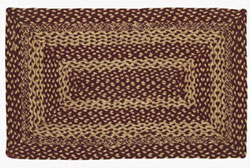 Burgundy and Tan Jute Rug - Rectangle (24 x 36 inch)