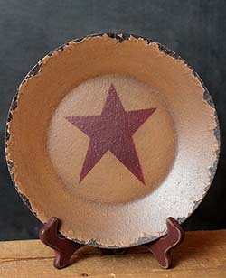 Chippy Plate with Star - Burgundy Star