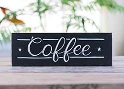 Retro Coffee Hand Lettered Wood Sign
