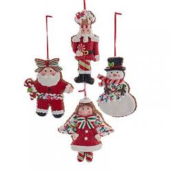 Primitives By Kathy S/ 6 CHRISTMAS 3" Wool COUNTRY SNOWHEAD CIRCLE ORNAMENTS 
