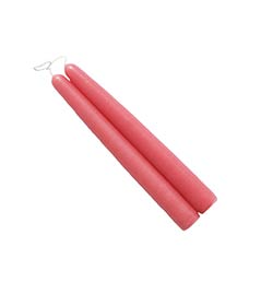 6 inch Coral Pink Mole Hollow Taper Candles (Set of 2)