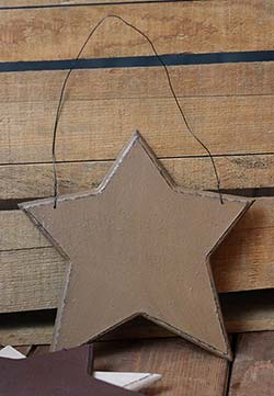 Wood Star Ornament - Mustard