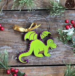 Friendly Dragon Personalized Ornament - Green