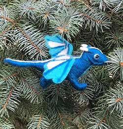 Blue Dragon Wool Ornament