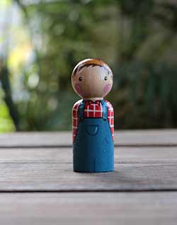 Farmer Peg Doll (or Ornament)