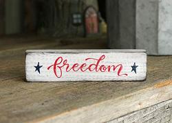 Freedom with Stars Mini Stick Sign