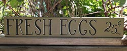 Fresh Eggs 25 Cents Hand-Lettered Sign
