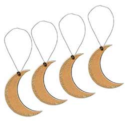 Mini Moon Wood Ornaments (Set of 4)