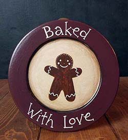 Burgundy Baked With Love Gingerbread Decorative Plate