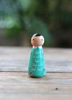 She Will Not Fail Scripture Doll - Teal (or Ornament)