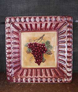 Meritage Grapes Plate - Red