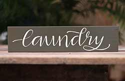 Laundry Wood Sign - Army Green