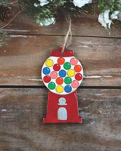 Gumball Machine Personalized Ornament - Red