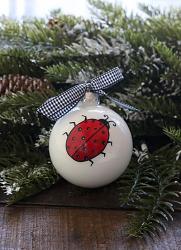 Ladybug Personalized Glass Ornament