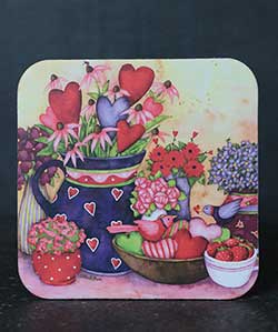 Hearts and Strawberries Coaster